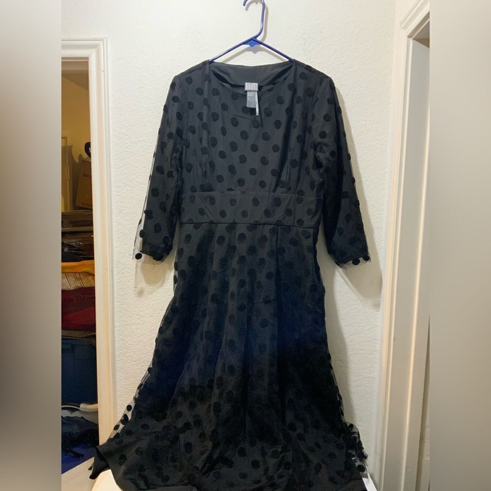 Lilith Black Polka Dot Dress Size M/40